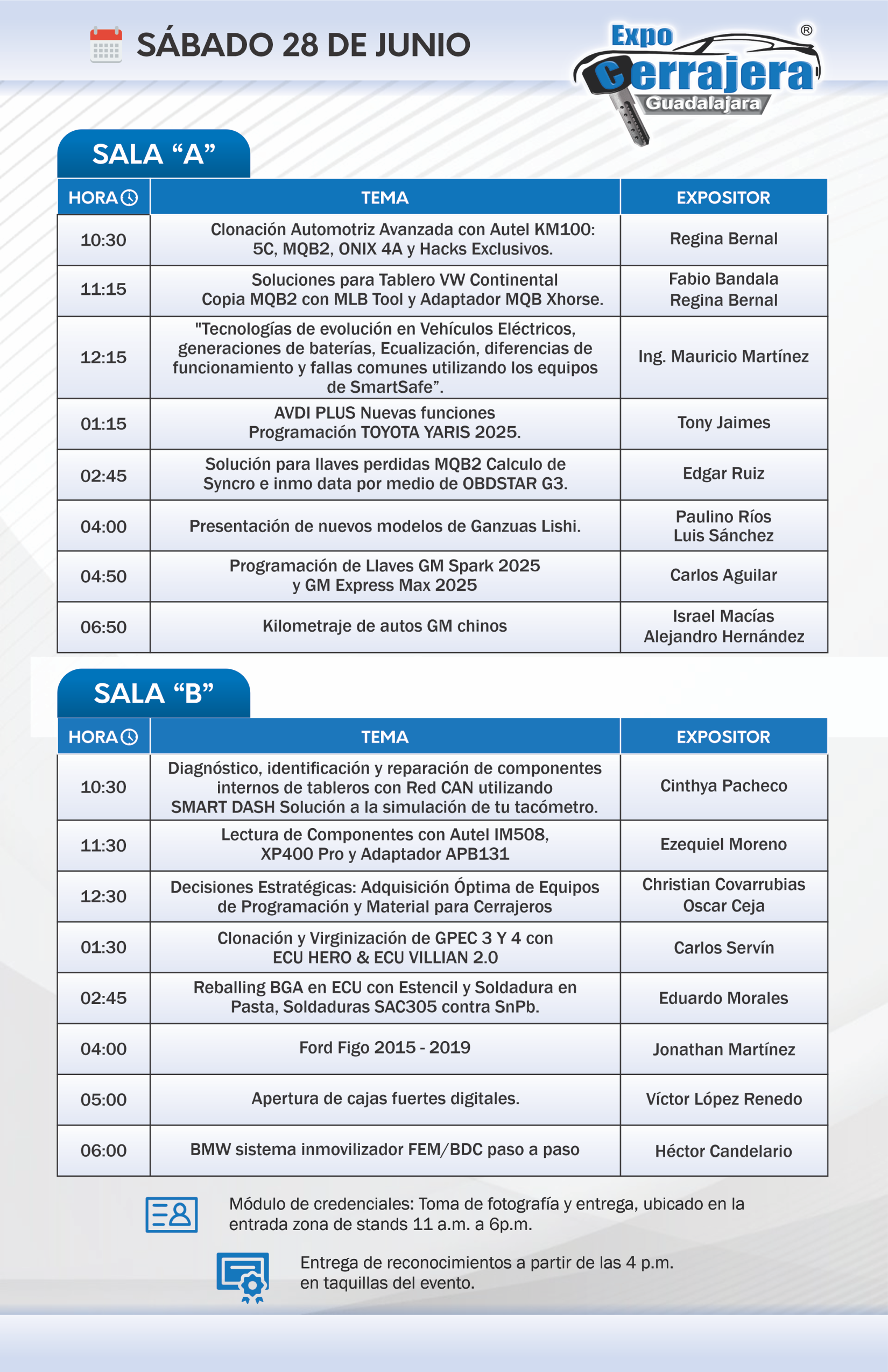 programa expocerrajera 2025 dia sabado